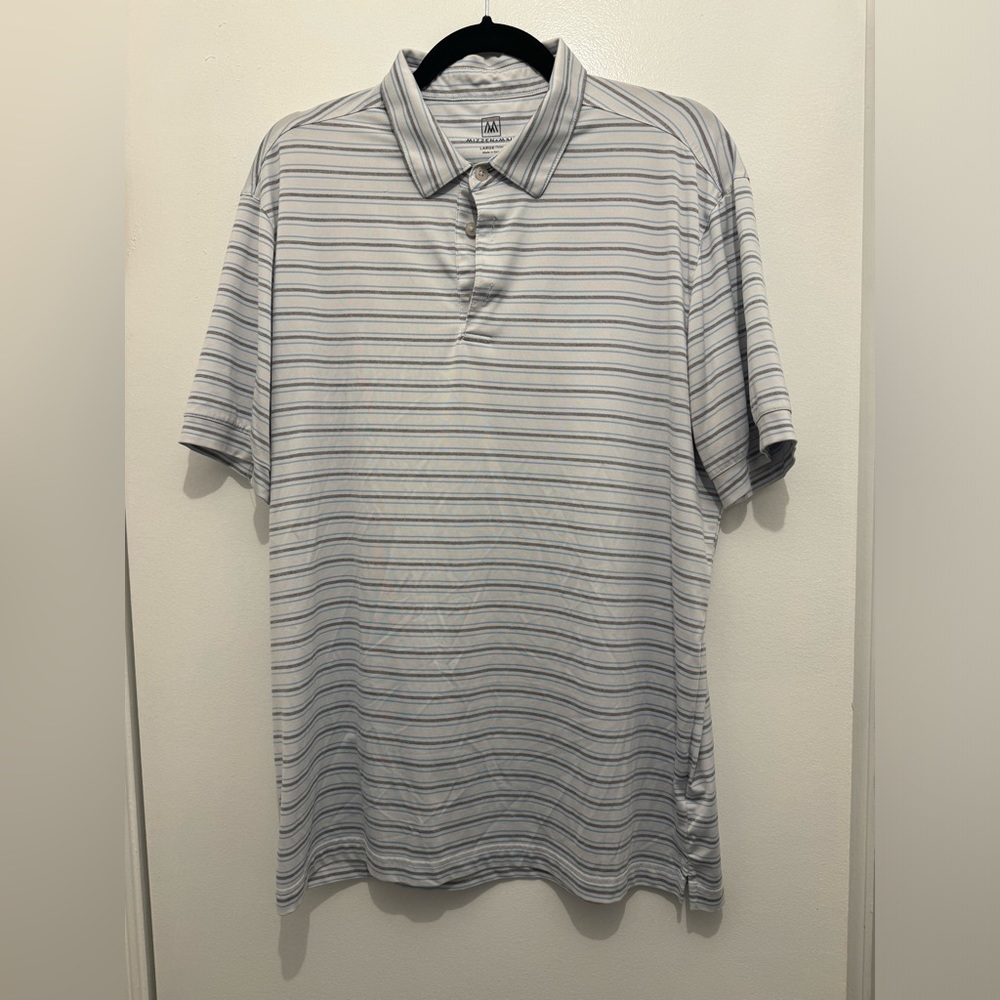 Mizzen+Main Versa Trim Stripe Polo Gray
